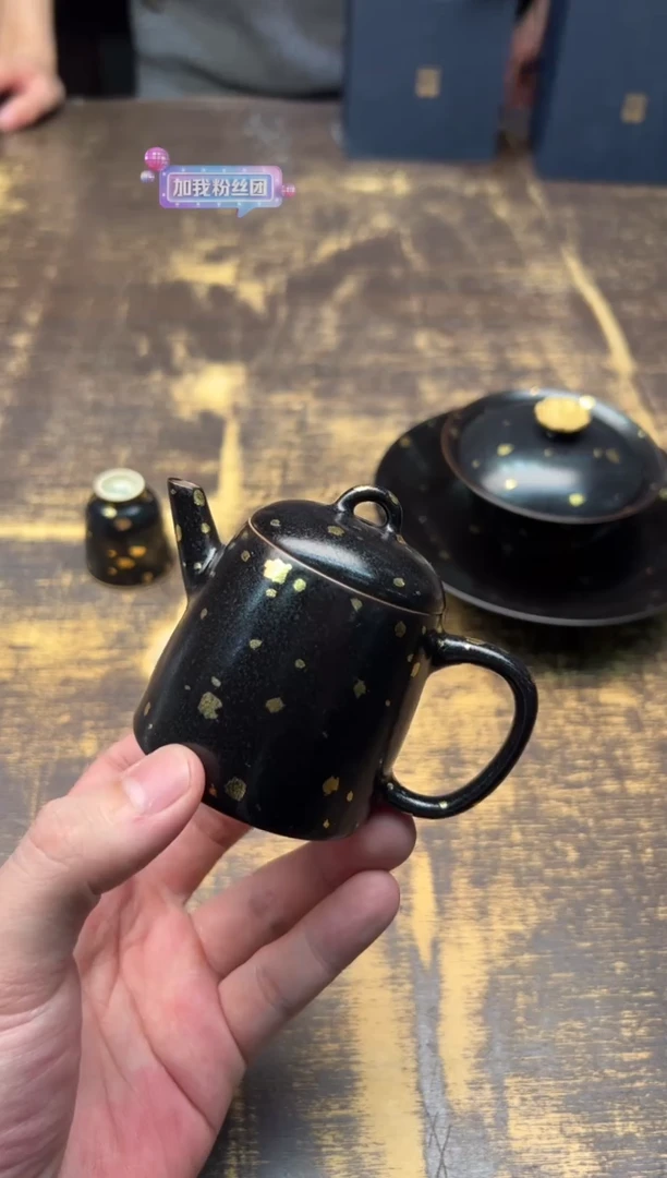 【闪购商品】/南山云泊 玄墨 洒金秦权壶