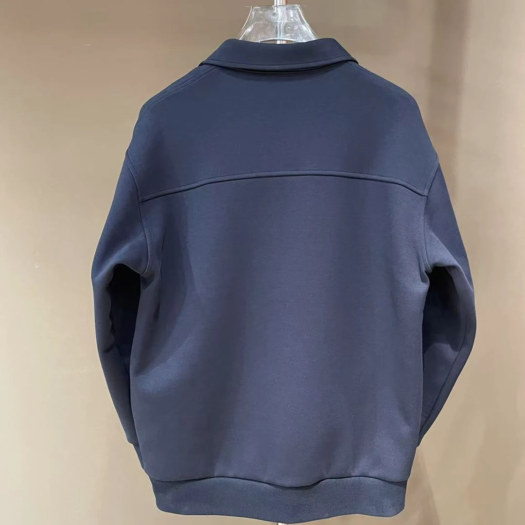 【新1.10】TIME BOKAN/轻奢定制男士老钱风雾霾蓝色卫衣 9348