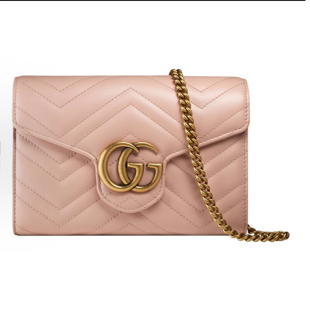99新 GUCCI/古驰 思斯专属 古驰粉色马蒙woc THFY211