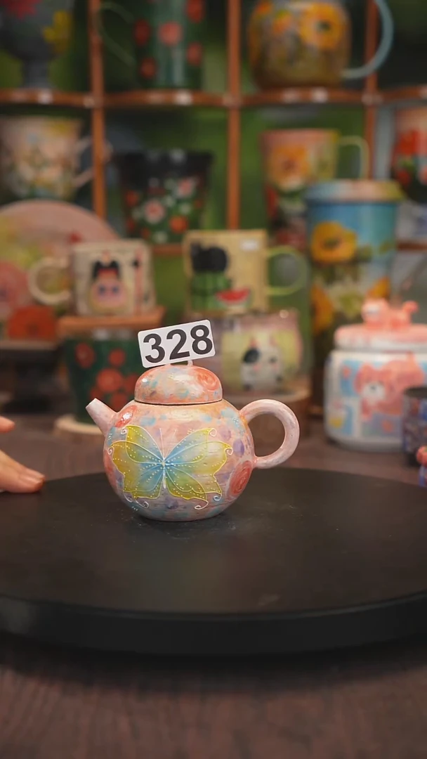 紫砂油画釉下彩手绘328