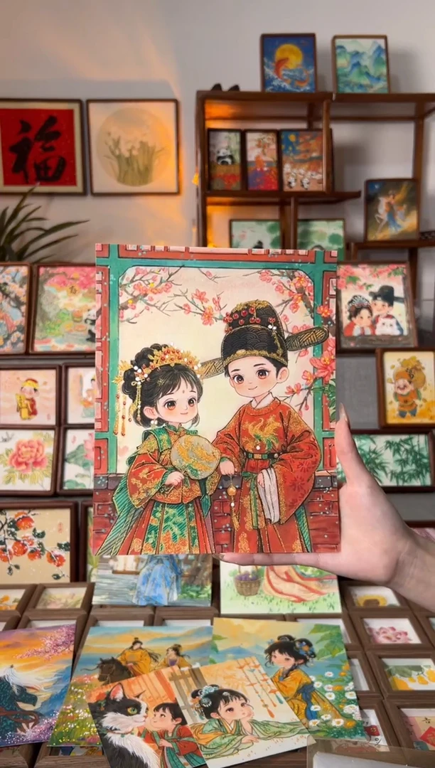 【闪购商品】国画大登科 手绘国画10寸画芯