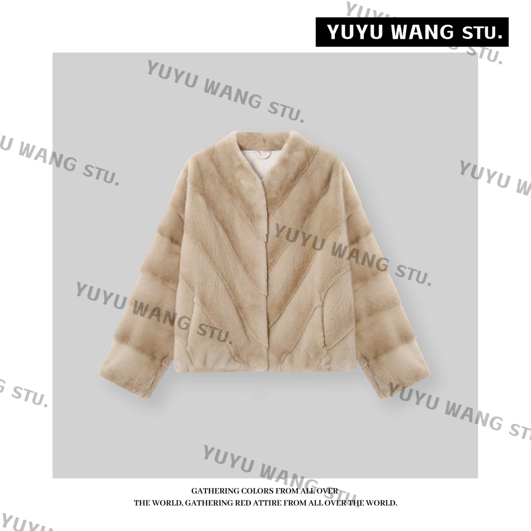 YUYU WANG【赫尔】鎏金貂~芬兰进口皇冠级水貂整貂皮草外套女