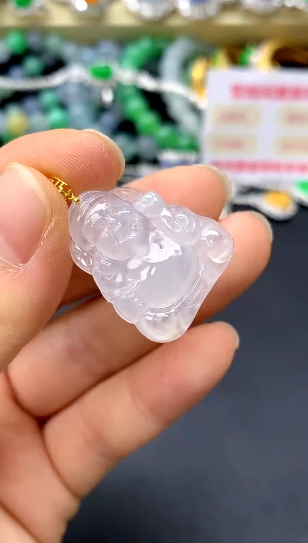 颈饰18K金镶嵌翡翠19-中国好珍宝