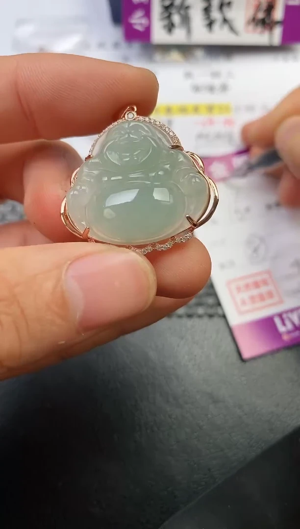 颈饰银S925镶嵌翡翠㞮*?挂件