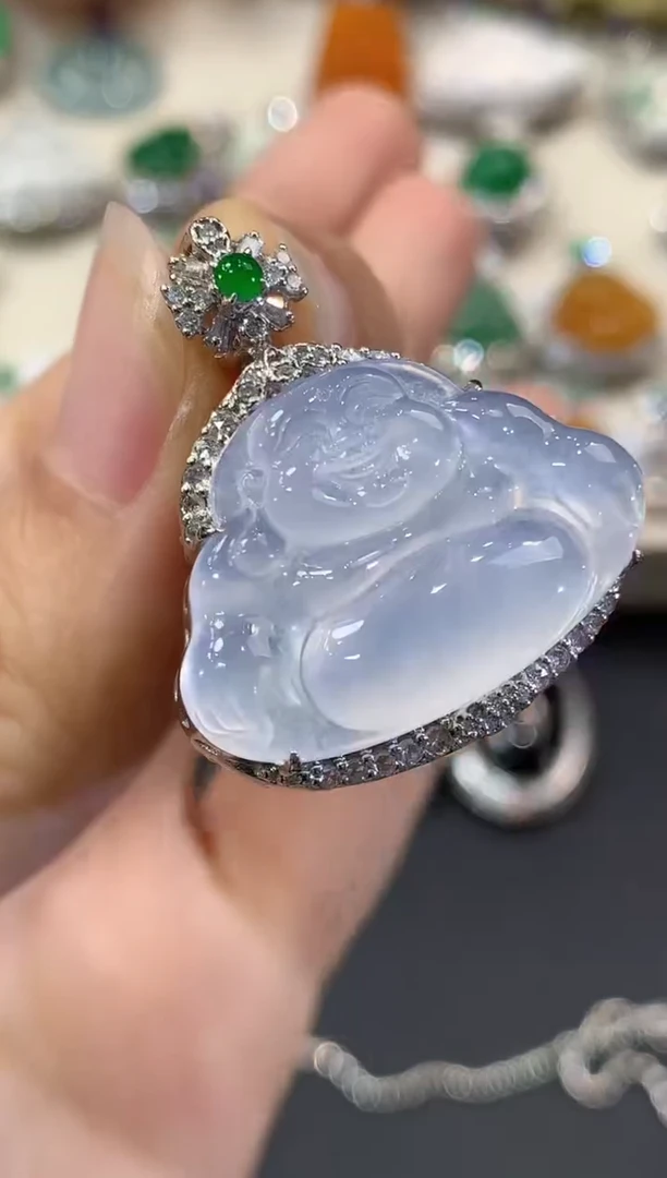 吊坠(不含链)18K金镶嵌翡翠C240