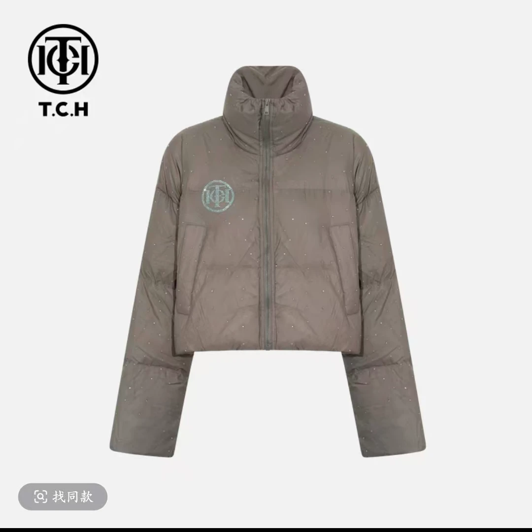 tch-保暖女拉链饰简约经典短款防风