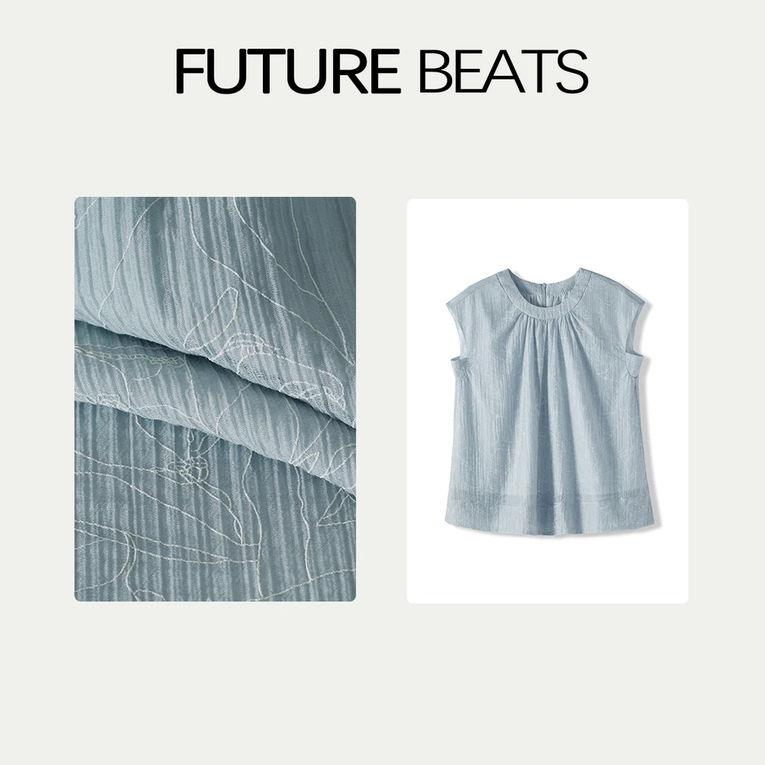 FUTURE BEATS提花国风新中式气质无袖圆领温柔花衫小衫SZYY9510