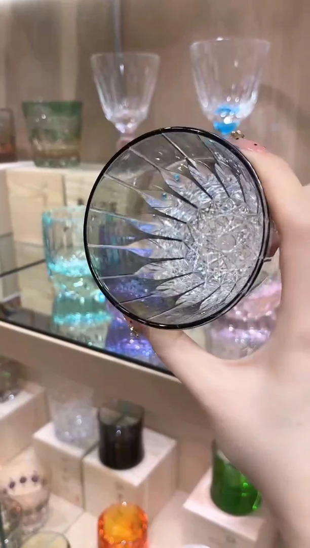 星芒江户切子青墨色单只