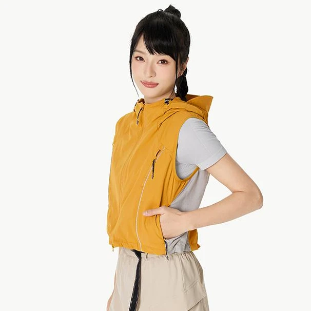 户外运动马甲撞色拼接无袖马夹防水春秋季外穿休闲开衫女短款外套