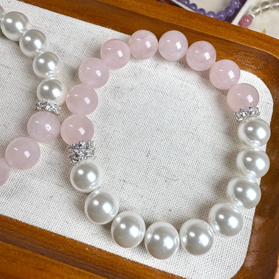 【直播专用】珍珠+粉水晶手串