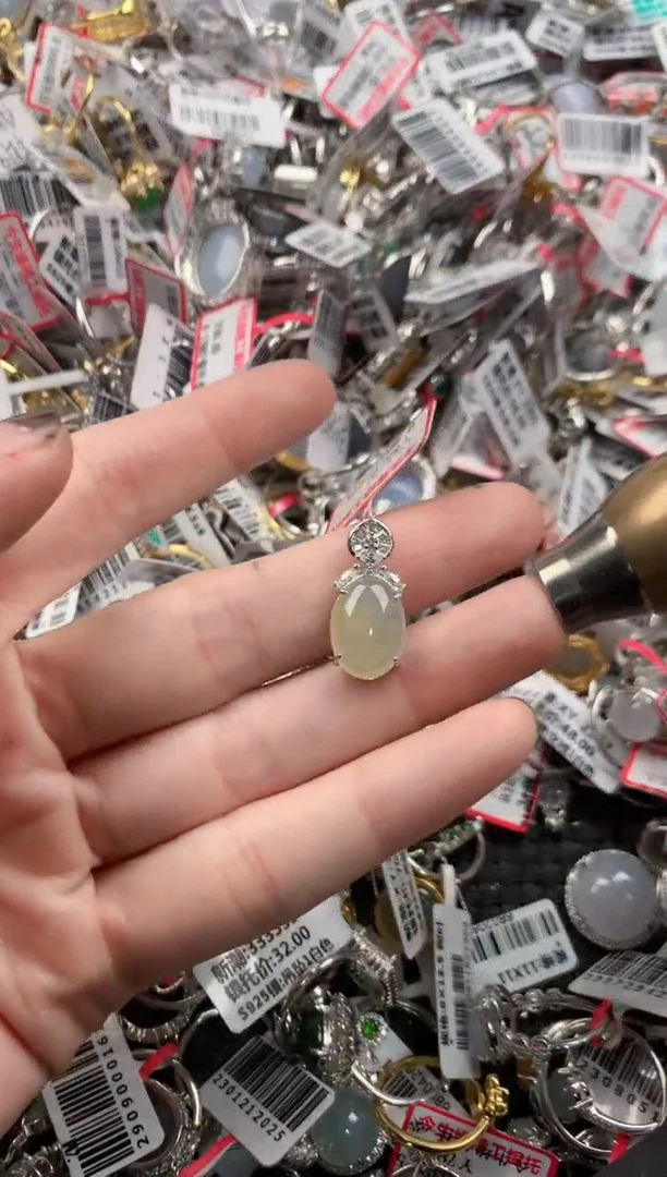 银S925镶嵌戒指翡翠333  8