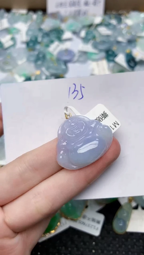 翡翠18K金镶嵌颈饰天然缅甸A货翡翠百元以上9元证书费自理