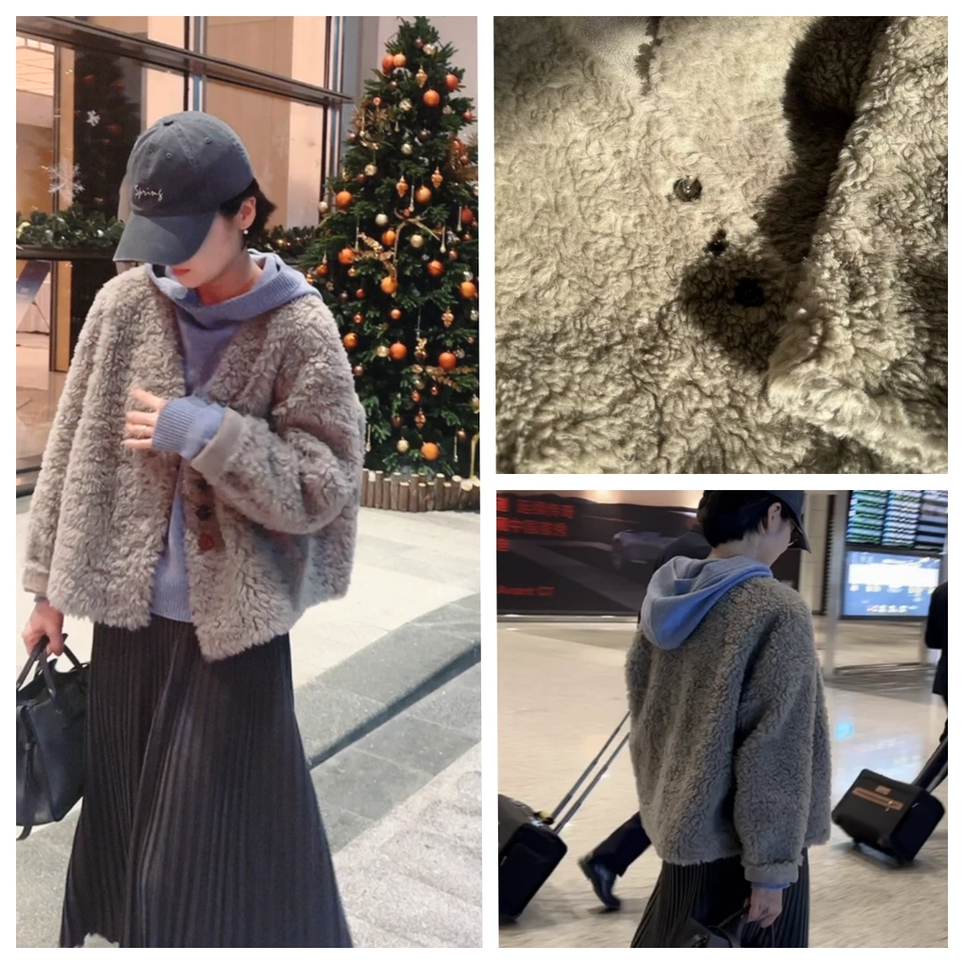 春晓 V领羊毛外套