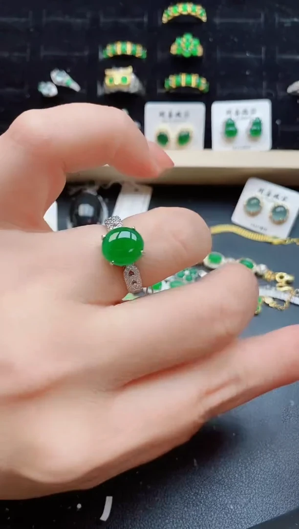 【闪购商品】翡翠戒指银S925镶嵌1212