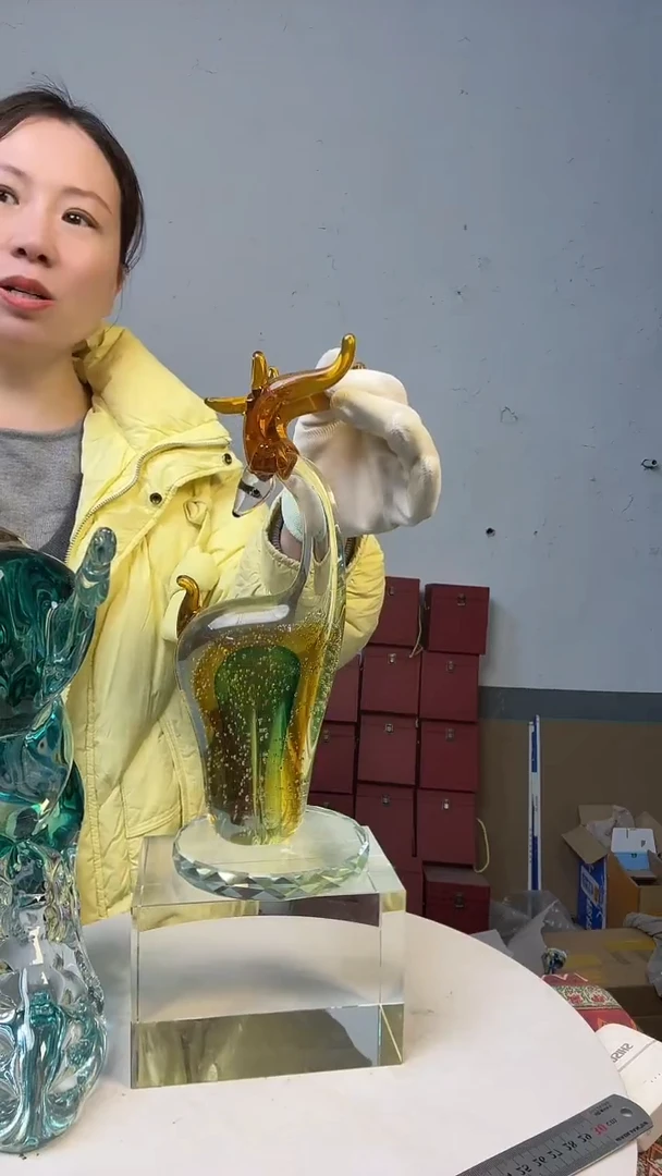 手工艺品琉璃淄博琉璃花瓶花器鹿