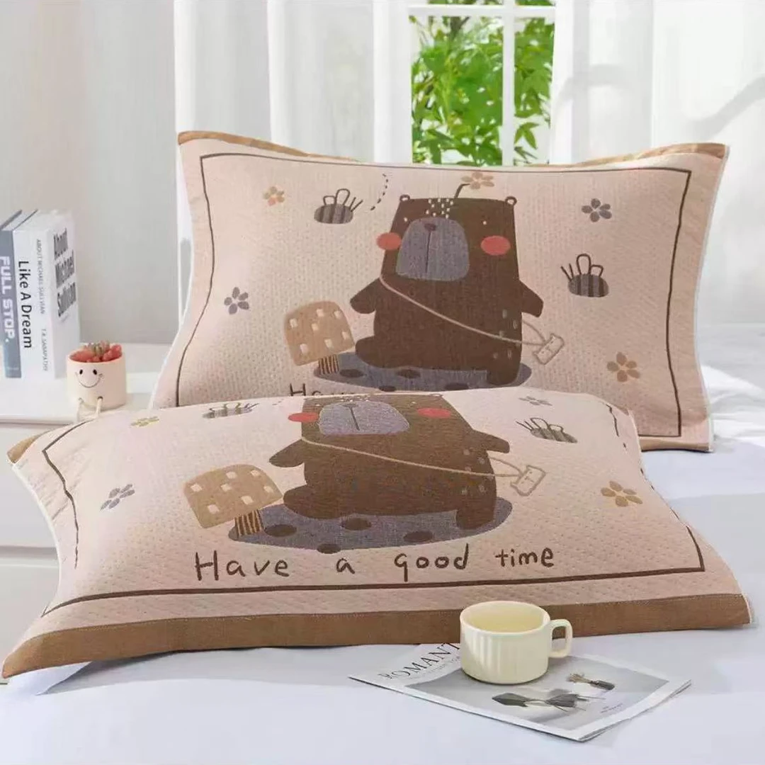 【背包熊】 52*78cm 全棉泡芙枕巾