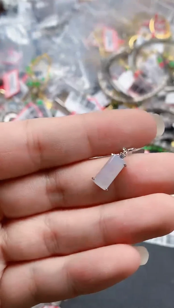 银S925镶嵌戒指翡翠天然A货缅甸翡翠