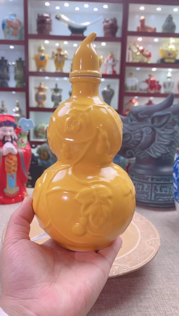 【闪购商品】摆件景德镇垚晶陶瓷葫芦黄