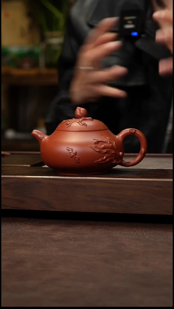 茶壶紫砂朱泥泥绘大乳瓢250cc左右