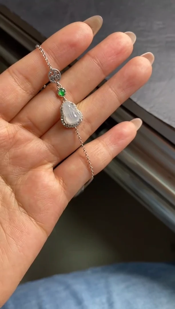 银S925镶嵌戒指翡翠天然A货翡翠