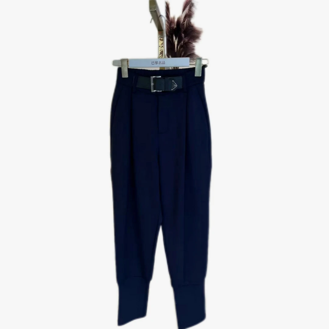 （萱萱严选）洋气显瘦高级束脚腰带显瘦休闲裤