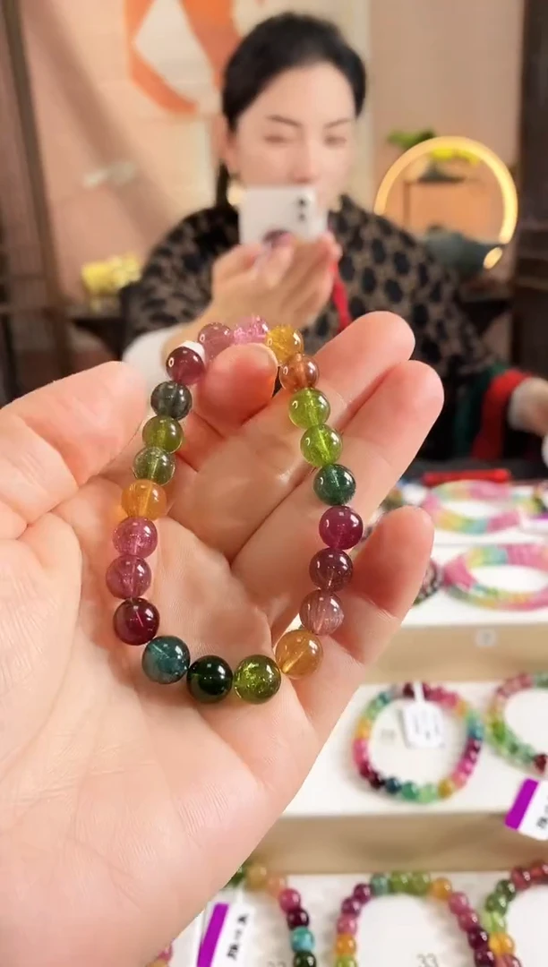 未镶嵌手链碧玺G2249单圈颜色微差发1