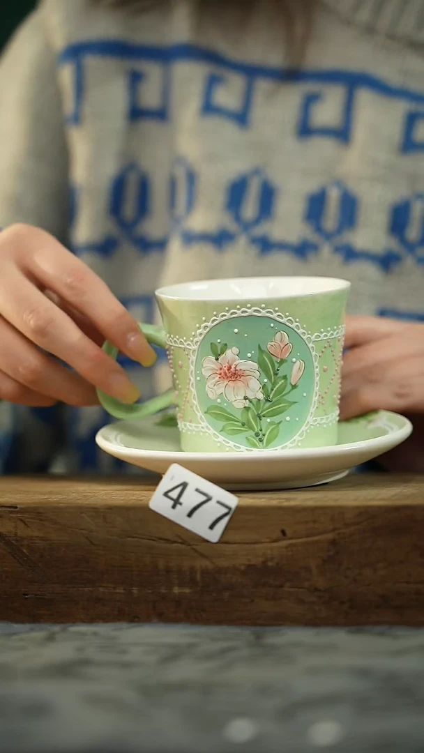 【闪购商品】瓷片新品！设计师款手绘/咖啡杯 喜喜