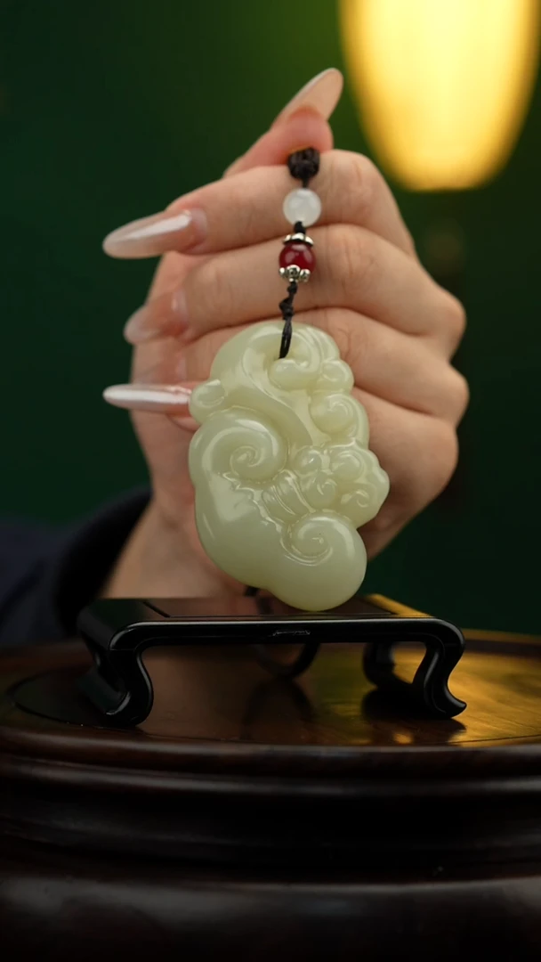 玉【灵芝如意】天然玉石手把件