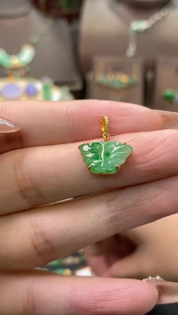 【闪购商品】翡翠颈饰18K金镶嵌净货11044