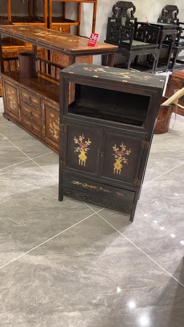 木鸟踏花枝收纳柜