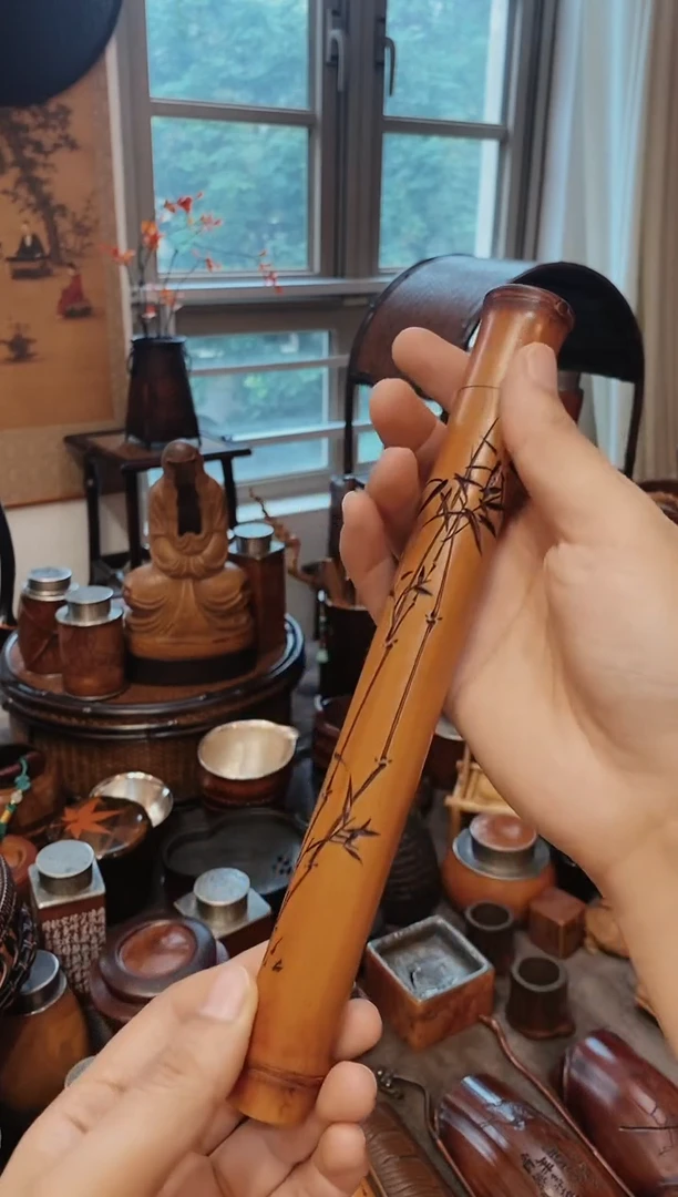 初**退老玉竹竹子雕刻香筒