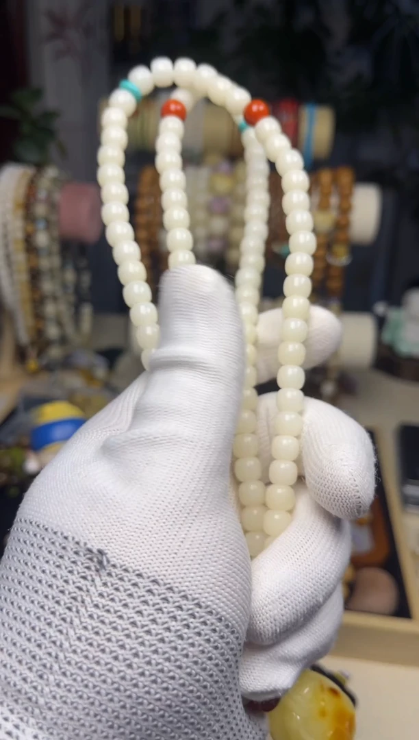 吊坠菩提根/象牙果白玉菩提脖挂108