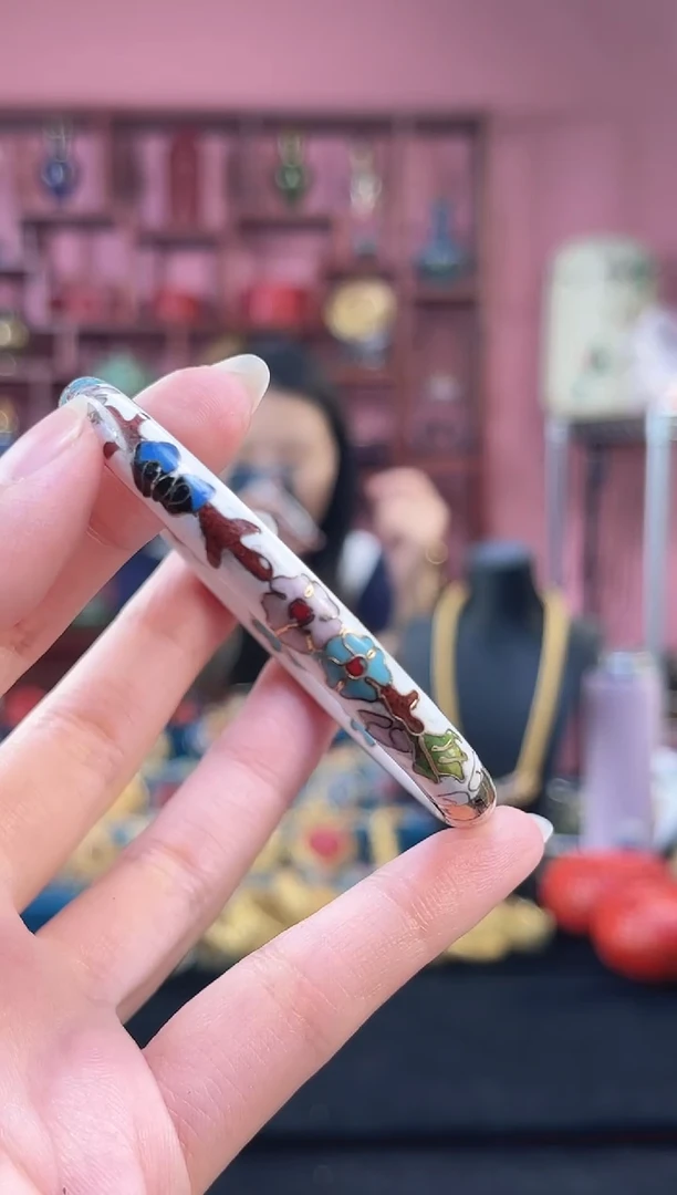 非遗 景泰蓝手镯 白色开口55-63
