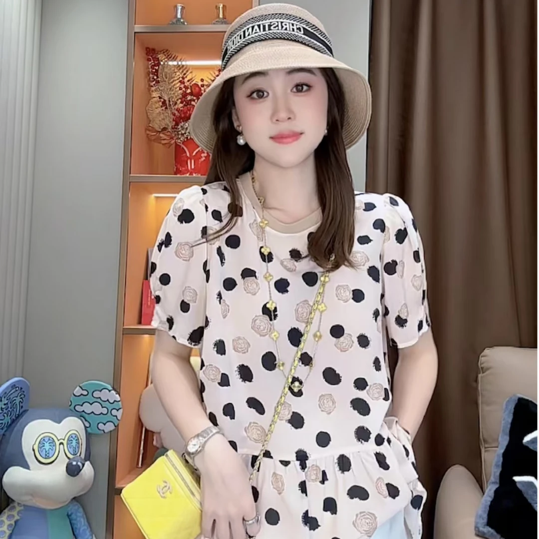 【丝芙玉禄】（F601）100%真丝双绉创意时尚百搭桑蚕丝t恤上衣