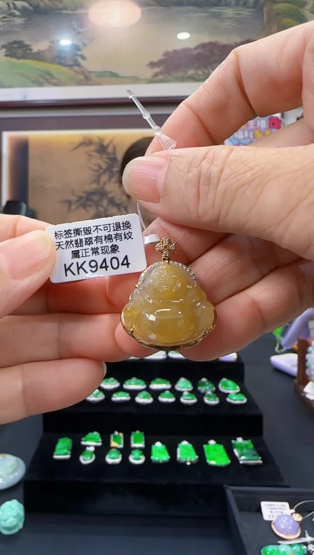 颈饰18K金镶嵌翡翠KK9404佛公