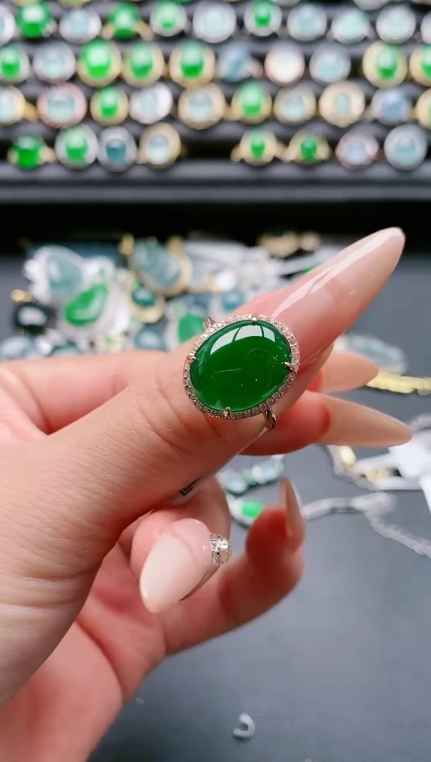 【闪购商品】翡翠戒指银S925镶嵌111111