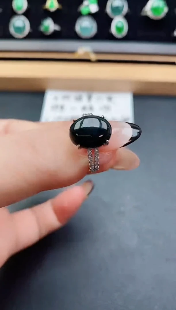 银S925镶嵌戒指翡翠50