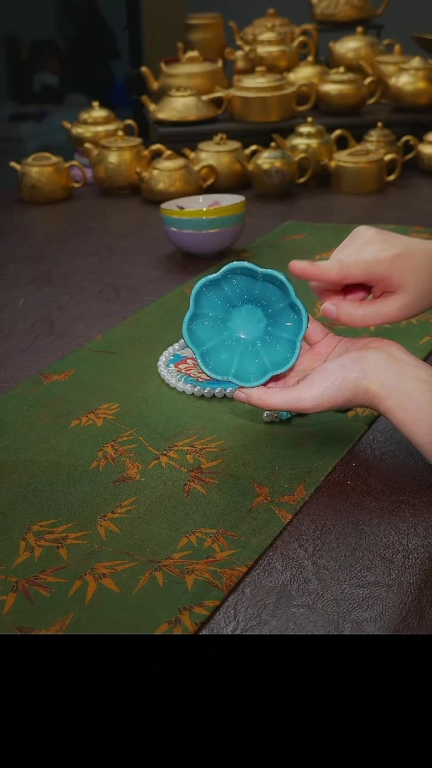 茶杯紫砂【宜景窑松石蓝系列】曼陀罗