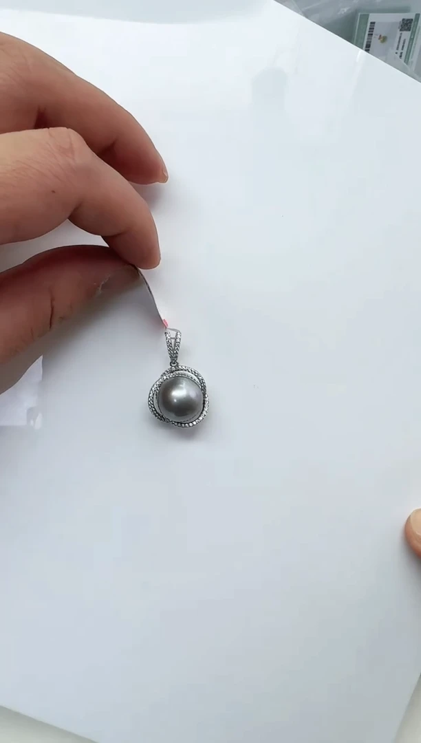 【闪购商品】海水珍珠AQ银S925镶嵌海水珍珠吊坠@@V385