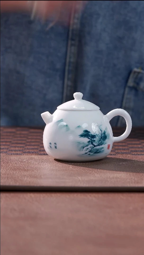 柴烧山水小文旦壶