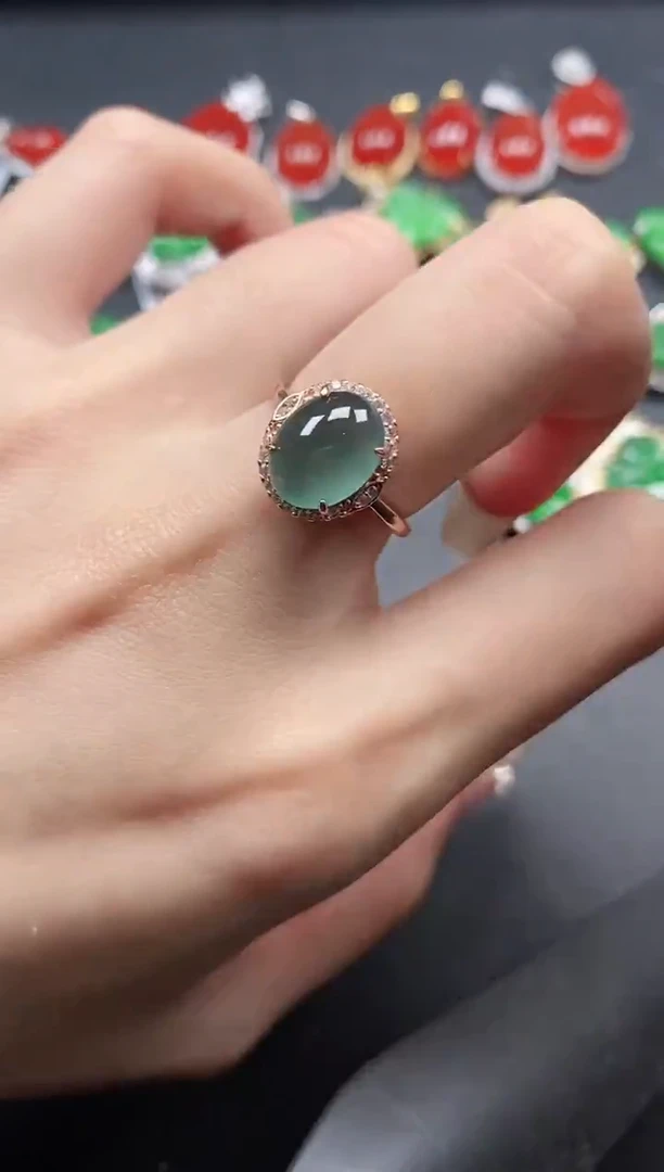 银S925镶嵌戒指翡翠51151