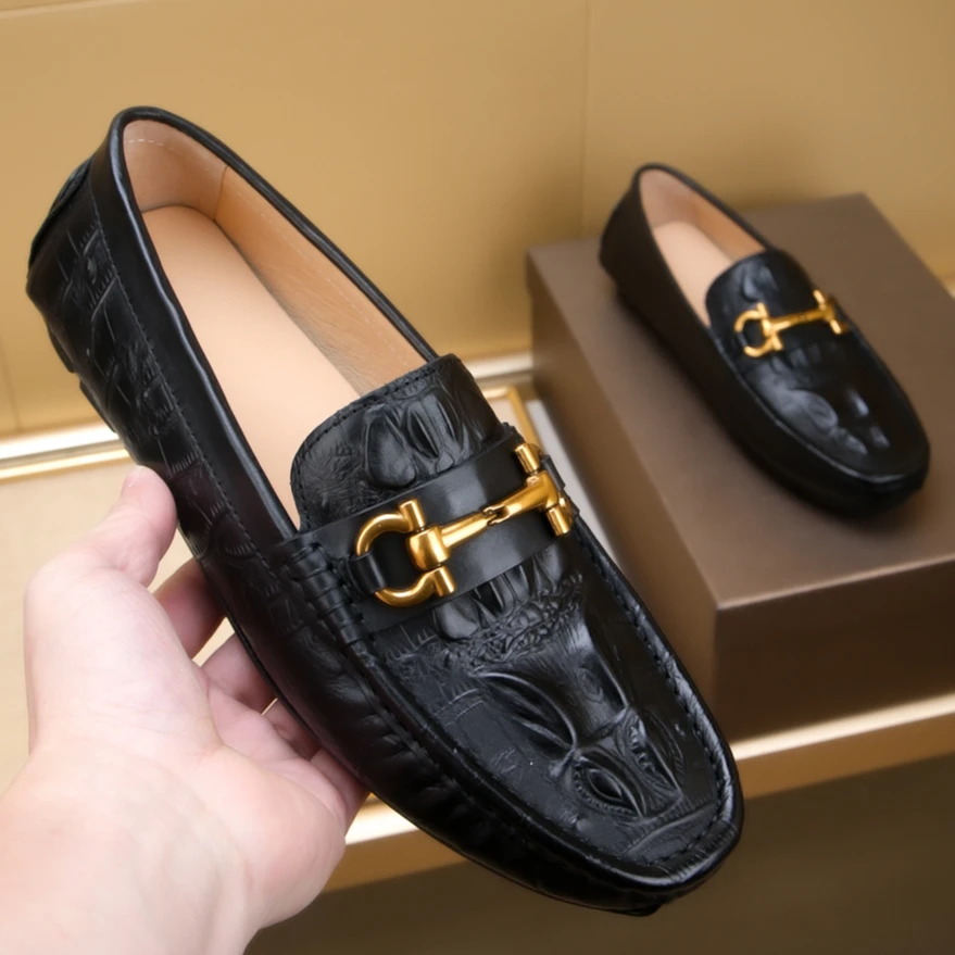 真皮手工豆豆鞋男款男士新款头层牛皮吸汗透气商务休闲皮鞋一脚蹬