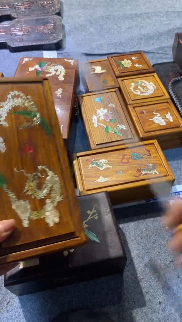 香榧木紫檀拆件雕刻板以直播间实物为准微瑕老物件