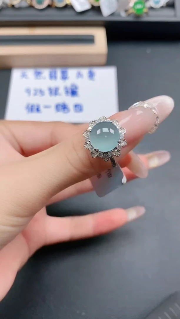 银S925镶嵌戒指翡翠111