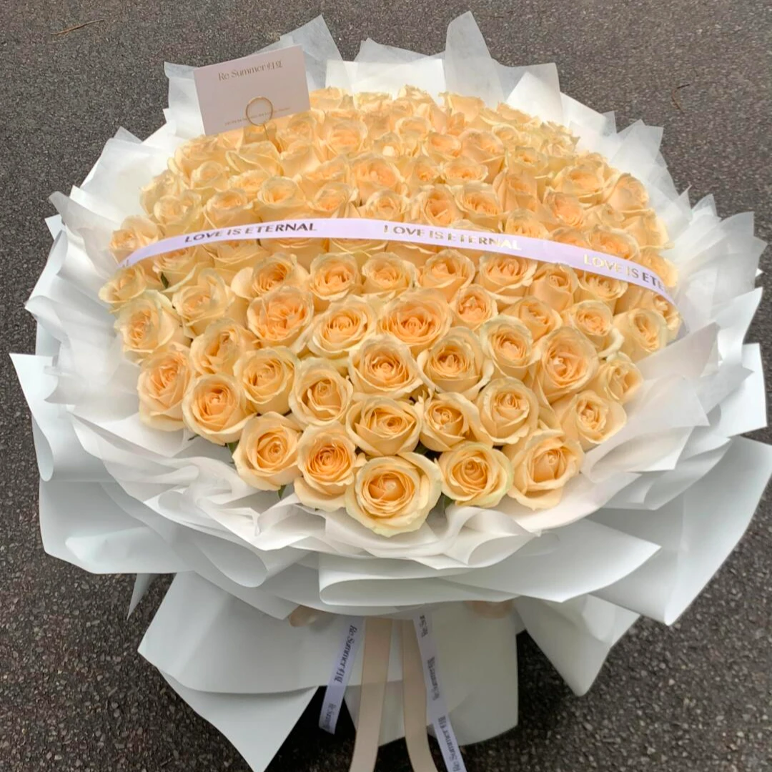 520豪宠她【99支香槟玫瑰限定浪漫】520礼物送老婆女朋友花束鲜花订花同城配送520鲜花小时达