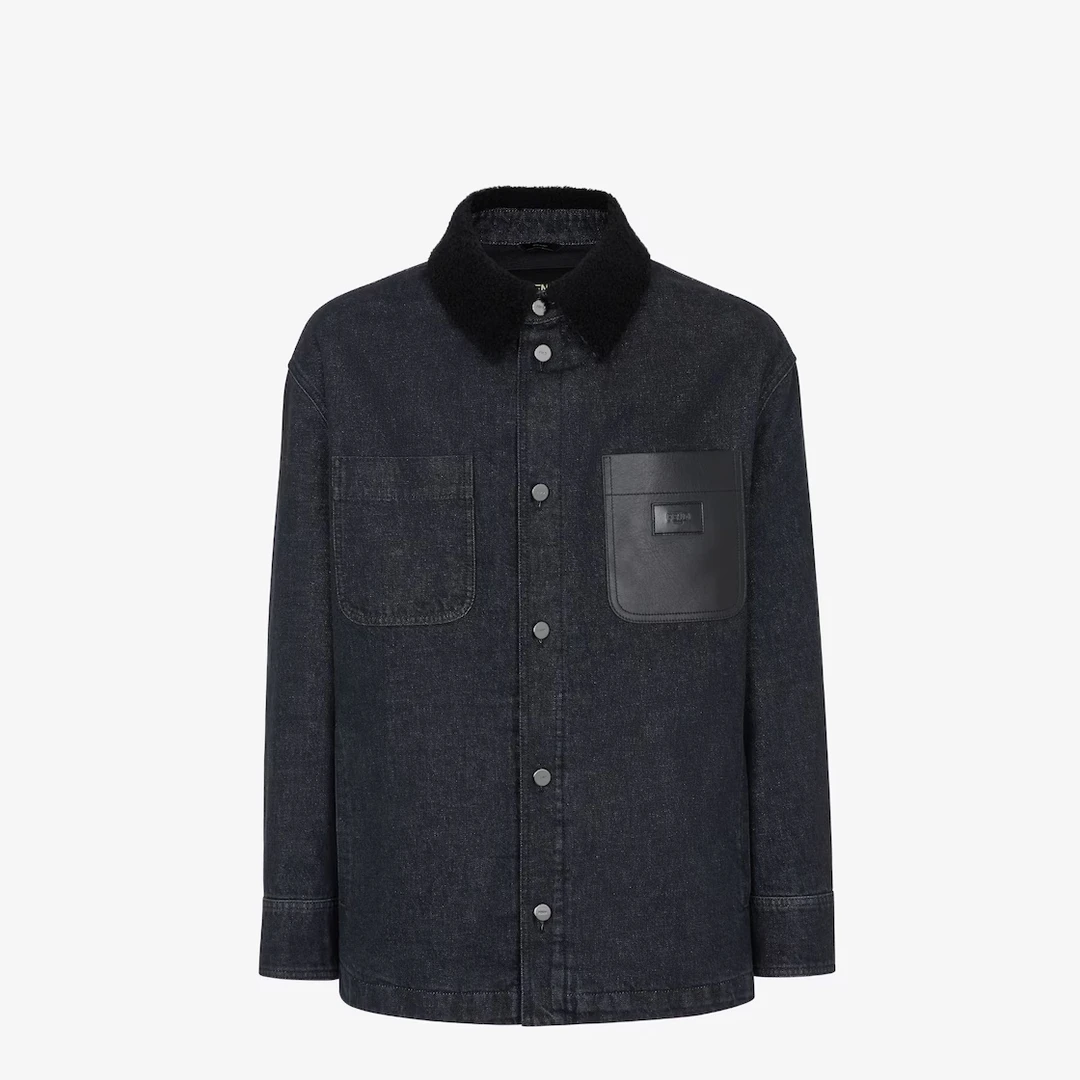 未使用 FENDI/芬迪 男士黑色牛仔夹克