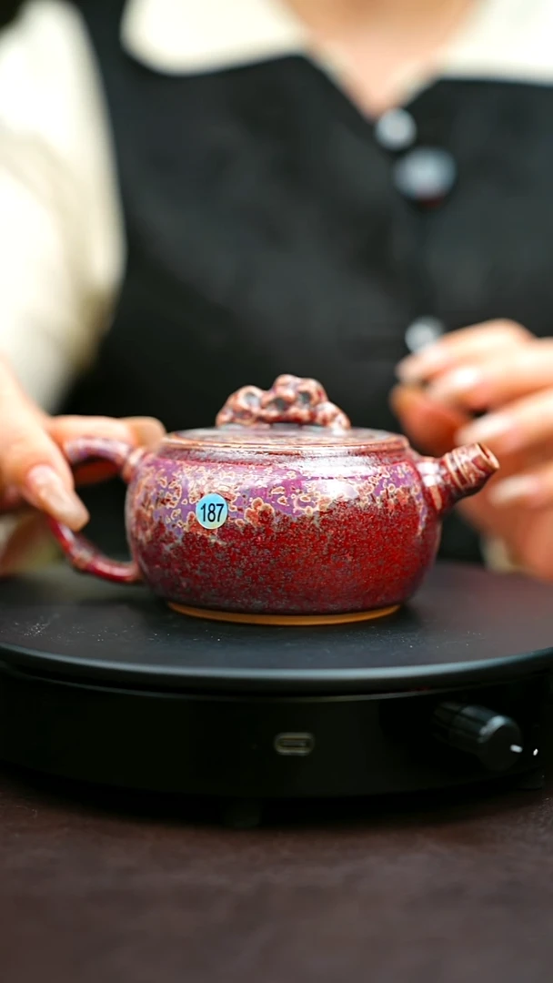 187#原矿钧瓷炉钧釉竹节壶