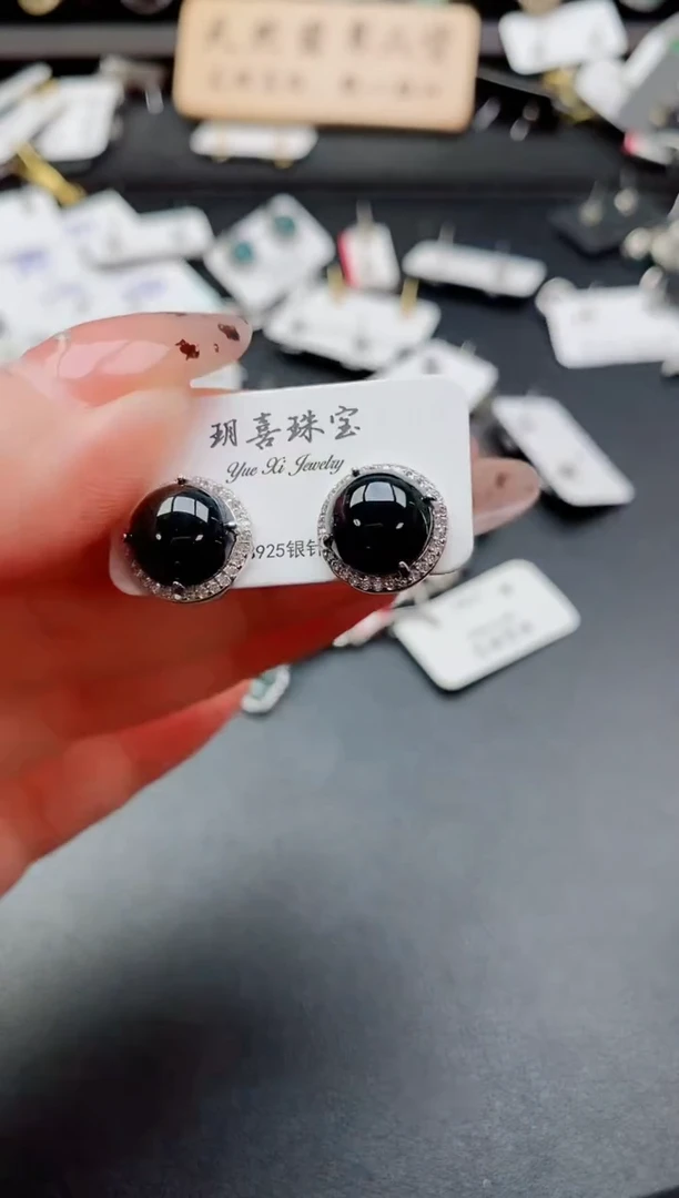 银S925镶嵌戒指翡翠1