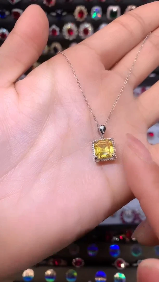 【闪购商品】水晶颈饰银S925镶嵌黄水晶