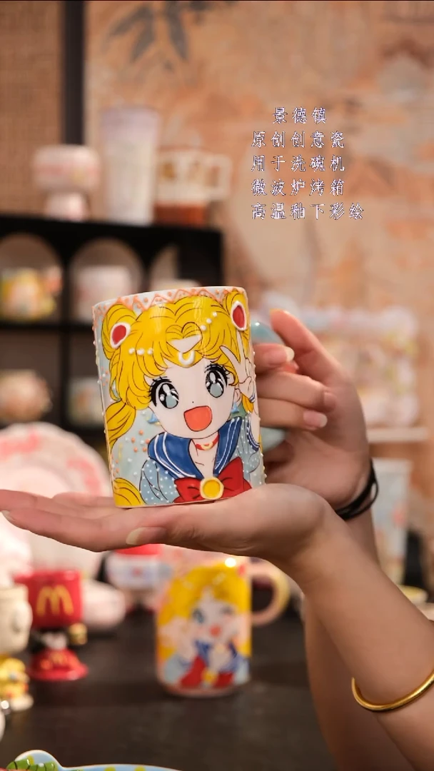 摆件景德镇手工手绘设计师款